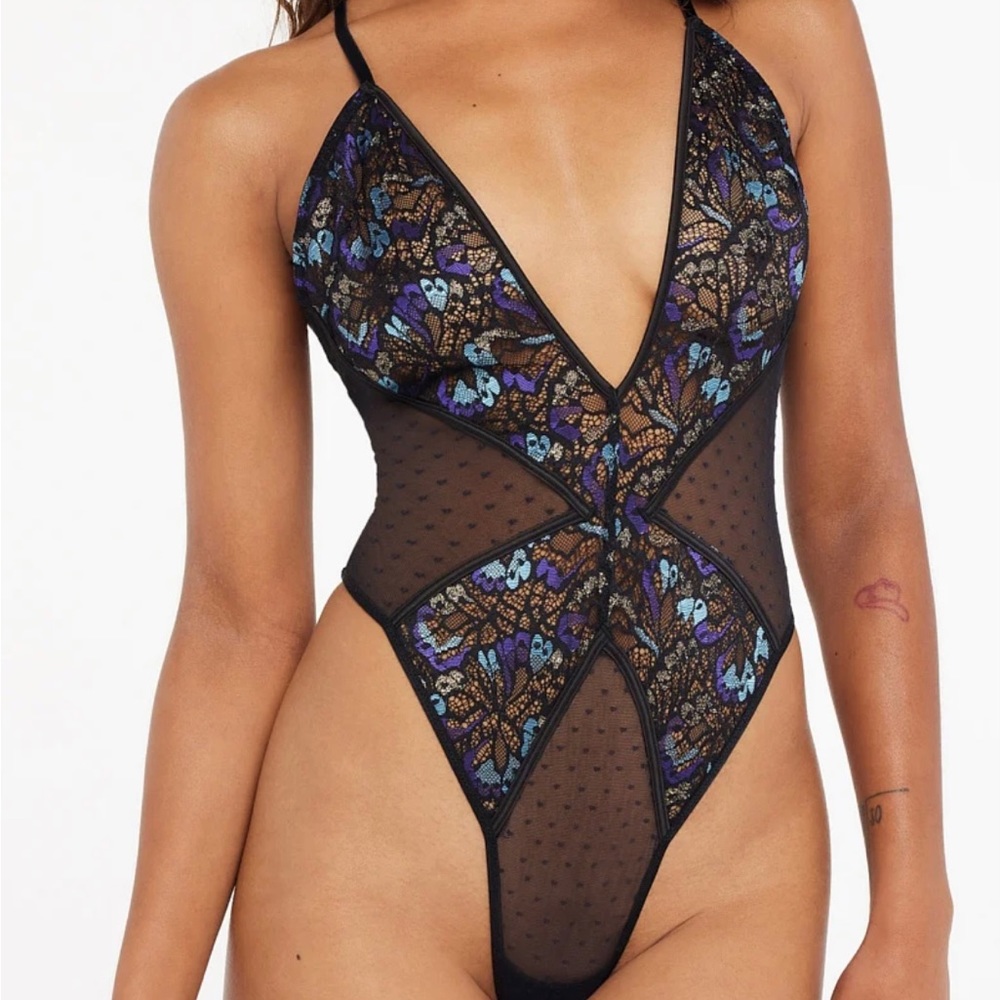 Savage X Fenty Butterfly Wings Lace & Mesh Teddy
